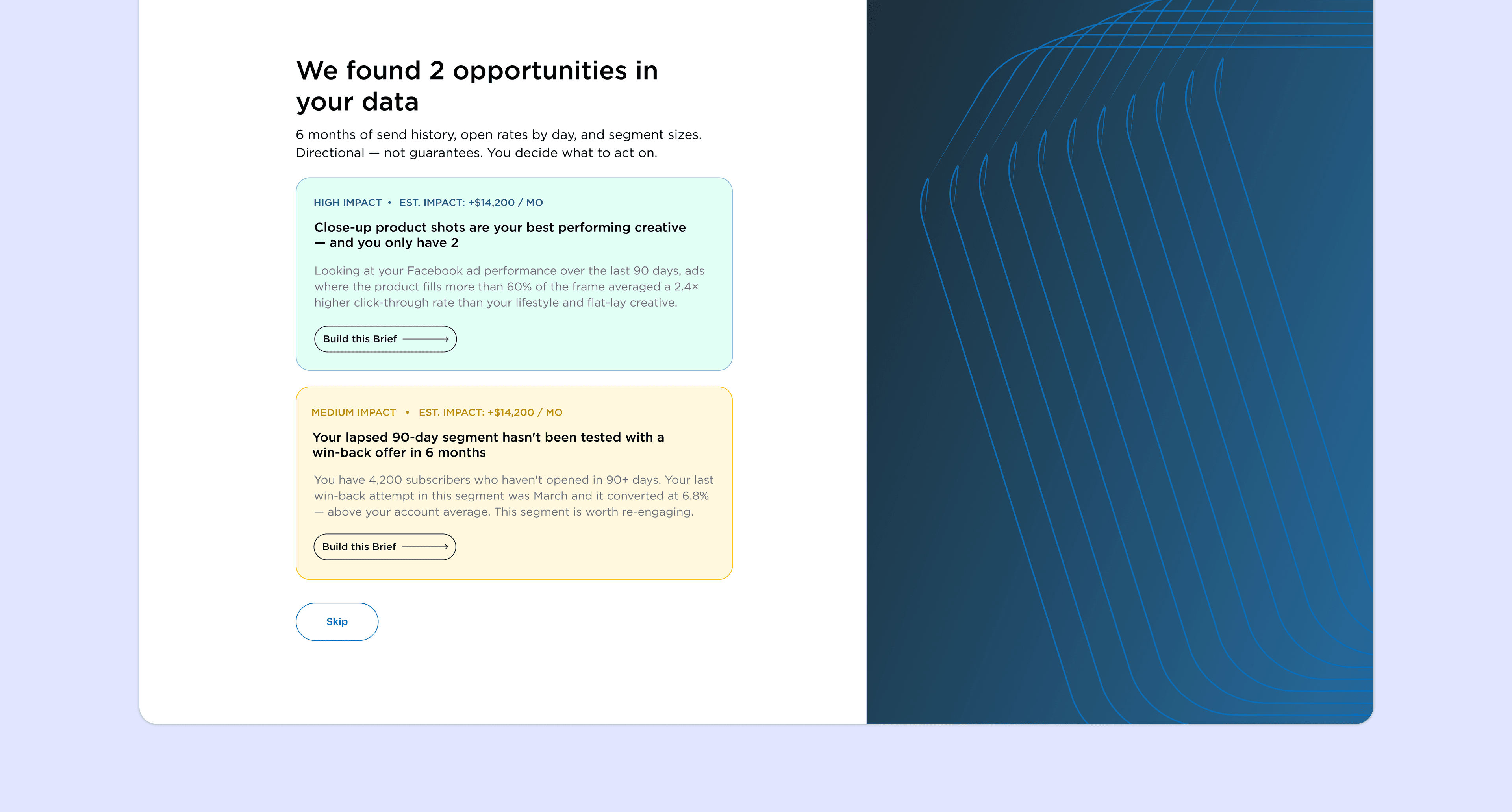 Onboarding flow + FTUE agent